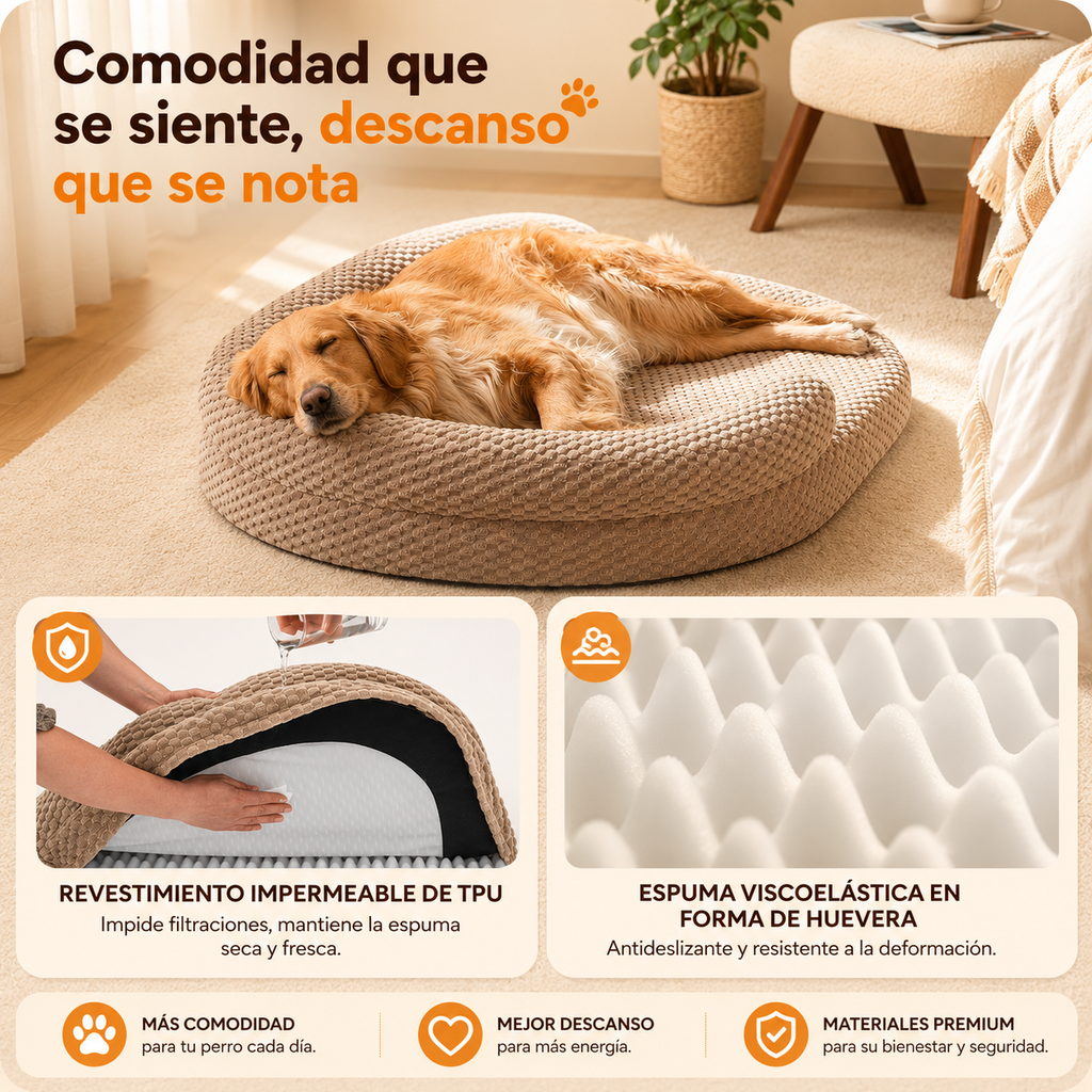 CAMA ORTOPÉDICA CON MEMORY FOAM